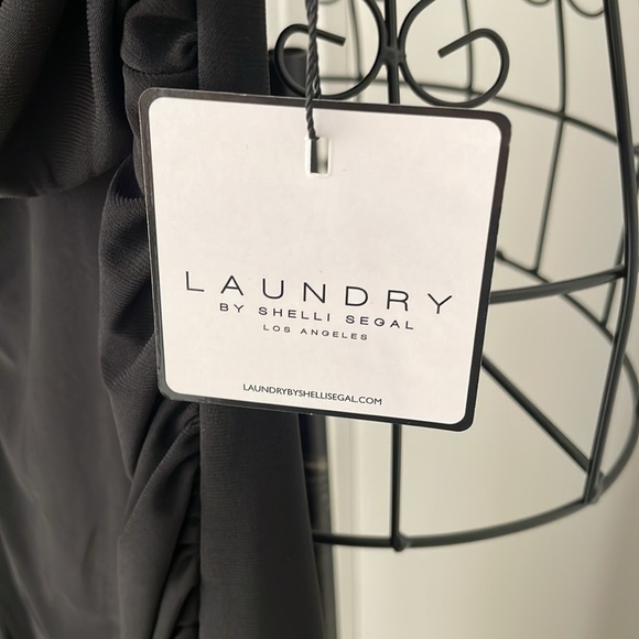 NWT LAUNDRY SHELLI SEGAL BLACK RUCHED SHEATH DRESS - Picture 5 of 9